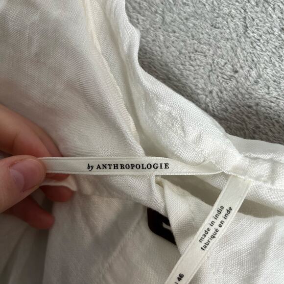 Anthropologie Off The Shoulder Button Midi Dress Size 14 Prairie Cottage New - Picture 5 of 6